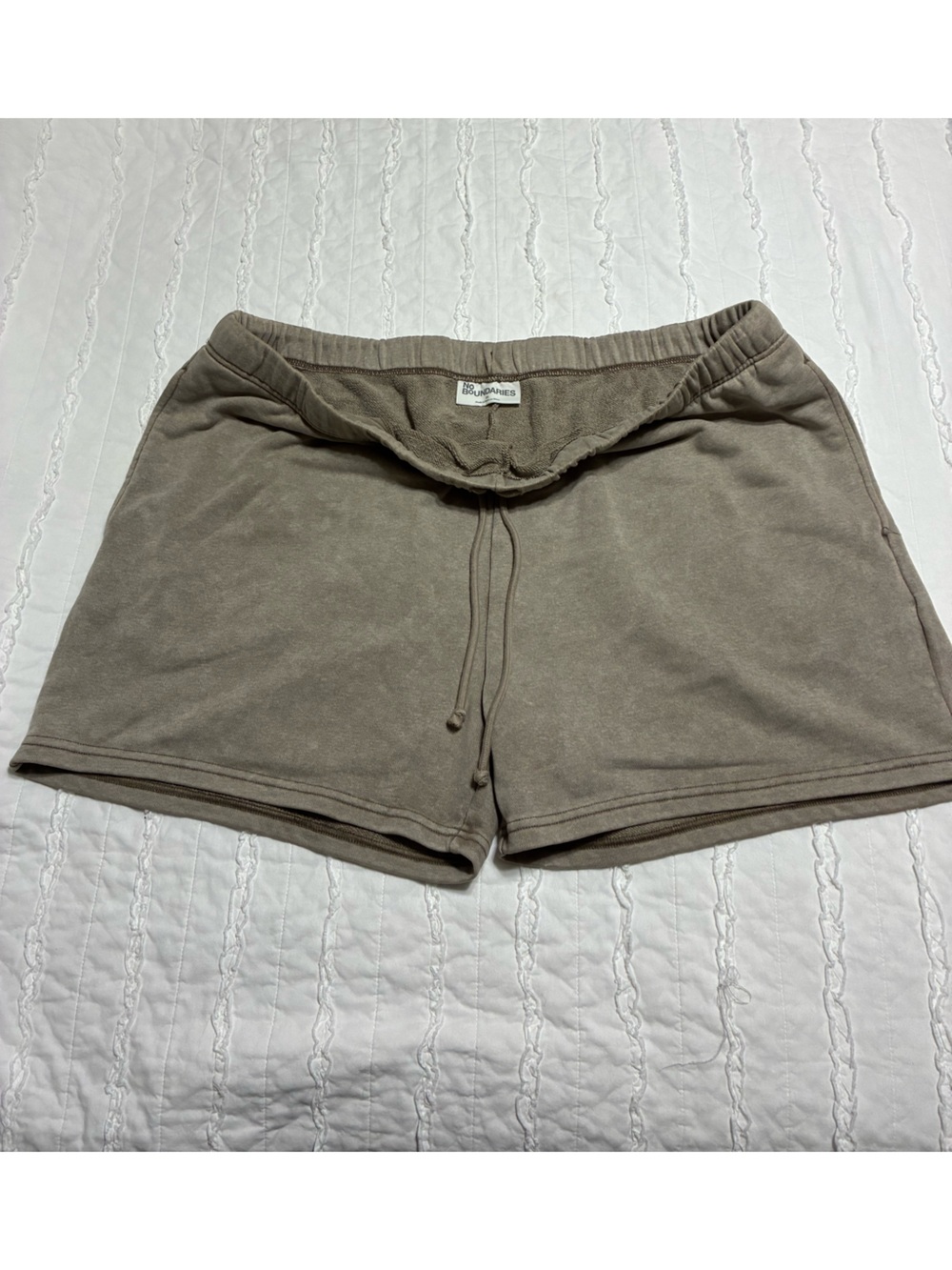 No Boundaries Taupe Drawstring Lounge Shorts